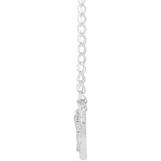 14K White 10.28x8 mm First Communion Youth 16" Necklace