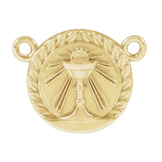 14K Yellow 13.65x12 mm First Communion Youth Necklace Center