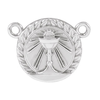 14K White 10.28x8 mm First Communion Youth Necklace Center