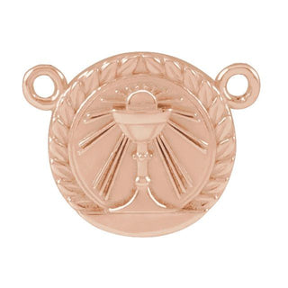 14K Rose 13.65x12 mm First Communion Youth Necklace Center