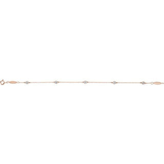 14K Rose 1/3 CTW Lab-Grown Diamond Bezel-Set Station 7" Bracelet