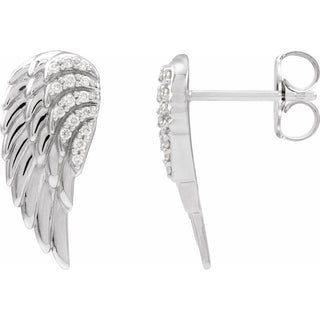 Platinum .07 CTW Natural Diamond Angel Wing Earrings