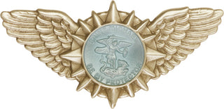 Gold Finish St Michael Wings Visor Clip