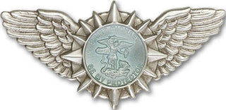 Silver Finish St Michael Wings Visor Clip