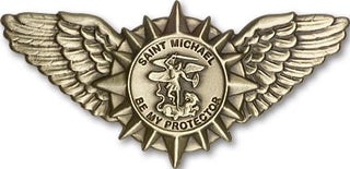 Gold Finish St Michael Wings Visor Clip