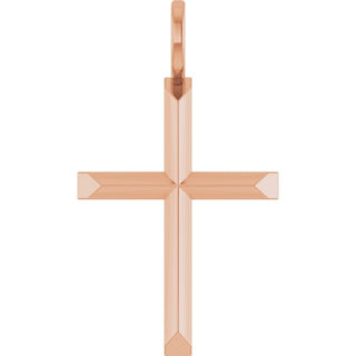 14K Rose Knife-Edge Cross Pendant