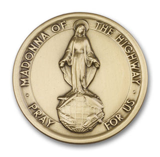 Gold Finish Our Lady of the Highway Visor Clip