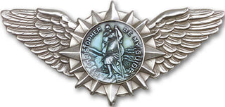 Silver Finish St Christopher Wings Visor Clip