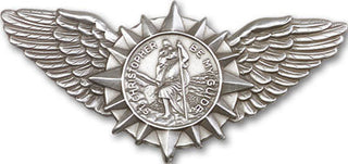 Silver Finish St Christopher Wings Visor Clip