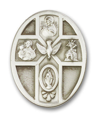 Silver Finish 5-Way Holy Spirit Visor Clip