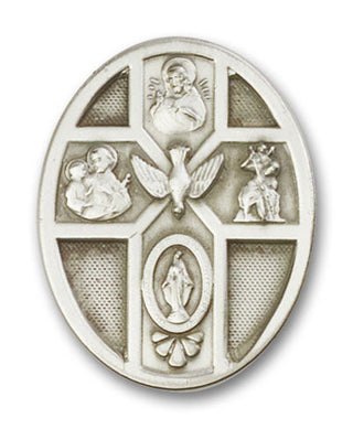 Silver Finish 5-Way Holy Spirit Visor Clip