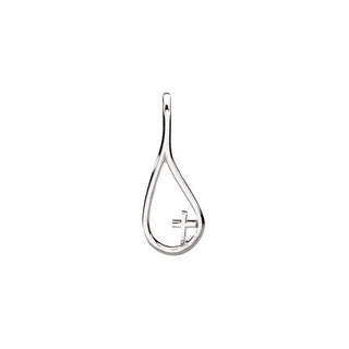 14K White The Tears of Christ Galilee with Cross