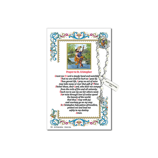 Decade Rosary Pin on Decorative Parchment Paper - Christopher