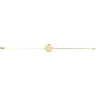 14K Yellow Engravable Disc Adjustable 6 1/2-7 1/2" Bracelet