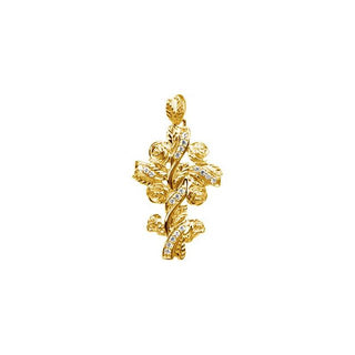 14K Yellow 1/8 CTW Natural Diamond Floral-Inspired Cross Pendant  