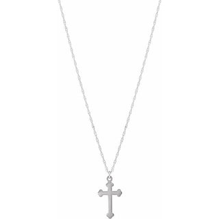 14K White Cross 18" Necklace