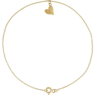 14K Yellow Heart 9" Anklet