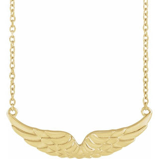 14K Yellow Angel Wings 18" Necklace