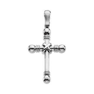 14K White 41.5x22.25 mm Cross Pendant