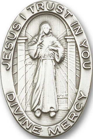 Silver Finish Divine Mercy Visor Clip
