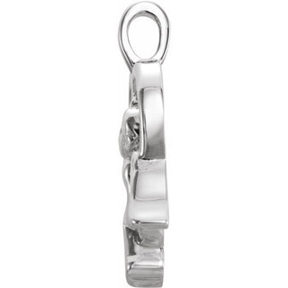 Sterling Silver 18.5x14.5 mm Angel Heart Pendant