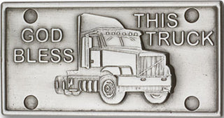 Silver Finish God Bless This Truck Visor Clip