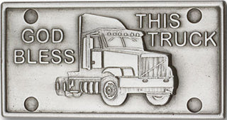 Silver Finish God Bless This Truck Visor Clip