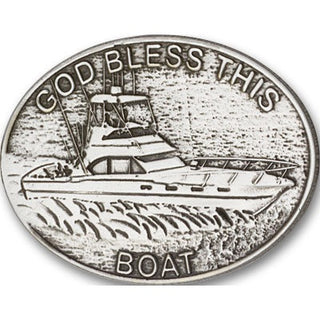 Silver Finish God Bless This Boat Visor Clip