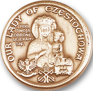 Gold Finish Our Lady of Czestochowa Visor Clip