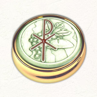 Silver-tone Grapes Chi Rho Pyx with NO LINER