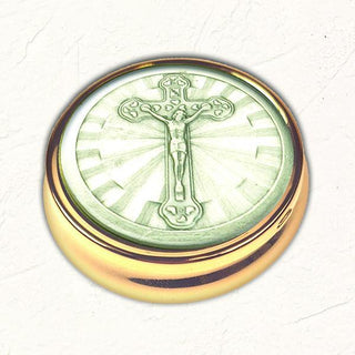 Silver-tone Crucifix Pyx with NO LINER