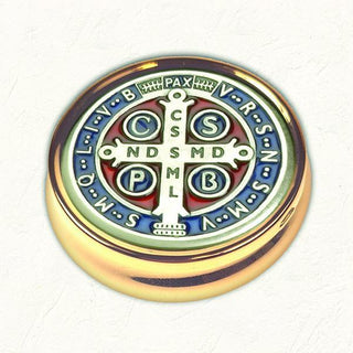 Enamel Saint Benedict Pyx with NO LINER