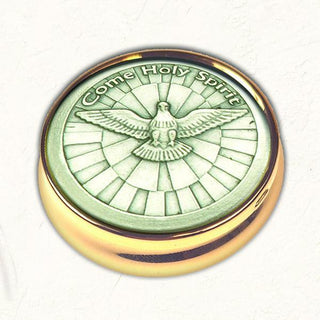 Silver-tone Come Holy Spirit Pyx with NO LINER