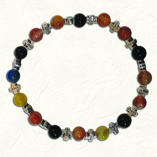 Multi Color Glass Stretch Bracelet 4-pack