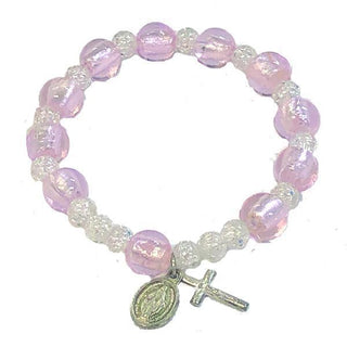 Rose Imitation Murano Glass Stretch Bracelet 4-pack