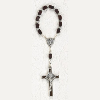 St Benedict Brown Wood Decade Rosary