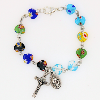 4-pack - Imitation Murano Glass Kid's Rosary Bracelet