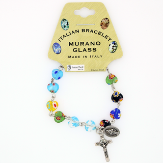 4-Pack - Imitation Murano Glass Kid's Rosary Bracelet