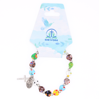 Murano Glass 7mm Bead Bracelet with Lobster Claw