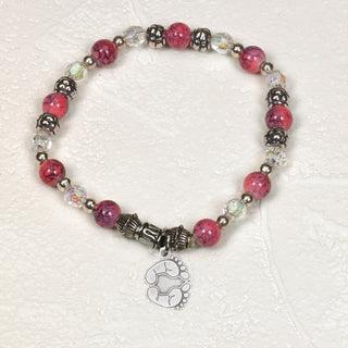 4-pack - Pro Life- Italian Stretch Bracelet with Prayer Card