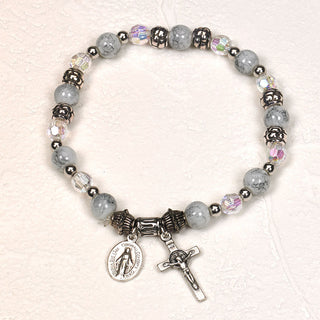 4-pack - Pearl - Italian Faux Birthstone Stretch Bracelet