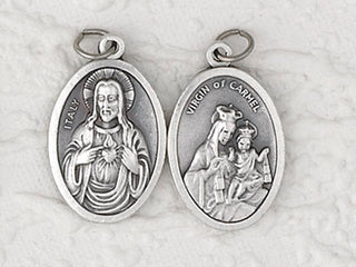 25-Pack - Pendant- SACRED HEART OF CHRIST/ LADY OF MT CARMEL