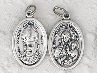 Bulk Saint John Paul Ii/Lady of Czestochowa Double Sided Medals