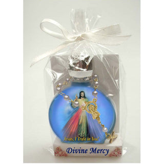 Bulk Divine Mercy Stained Glass Bottle with Decade Rosary Combo