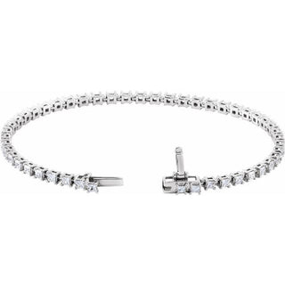 14K White 2 1/2 CTW Lab-Grown Diamond 7" Line Bracelet