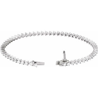 14K White 3 CTW Natural Diamond 7 1/4" Line Bracelet