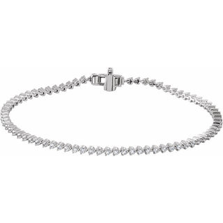 14K White 2 CTW Natural Diamond 7 1/4" Line Bracelet