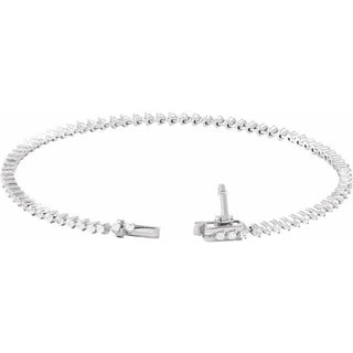 14K White 2 CTW Natural Diamond 7 1/4" Line Bracelet