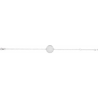 Sterling Silver Engravable Disc Adjustable 6 1/2-7 1/2" Bracelet