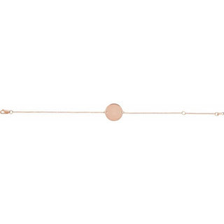 14K Rose Engravable Disc Adjustable 6 1/2-7 1/2" Bracelet